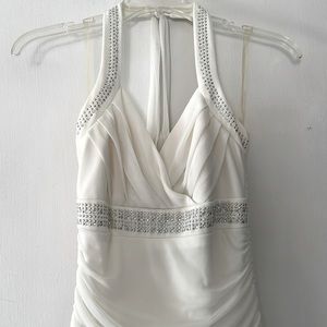 White dress good condition with open in the back